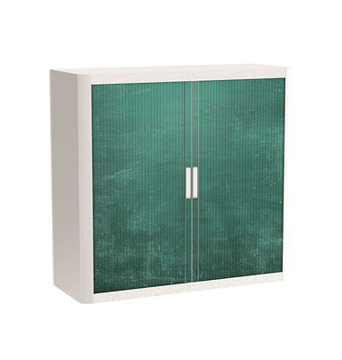 easyOffice Vintage Rollladenschrank 62368 2 Fachböden 110,0 x 41,5 x 104,0 cm