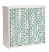 easyOffice Vintage Rollladenschrank 60836 2 Fachböden 110,0 x 41,5 x 104,0 cm