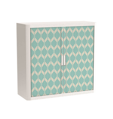 easyOffice Vintage Rollladenschrank 60868 2 Fachböden 110,0 x 41,5 x 104,0 cm