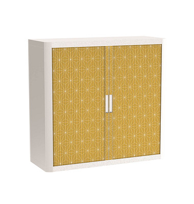 easyOffice Vintage Rollladenschrank 60772 2 Fachböden 110,0 x 41,5 x 104,0 cm