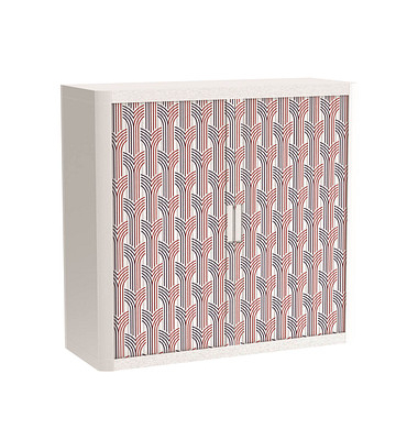 easyOffice Vintage Rollladenschrank 60980 2 Fachböden 110,0 x 41,5 x 104,0 cm
