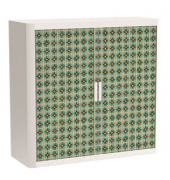 easyOffice Vintage Rollladenschrank 60884 2 Fachböden 110,0 x 41,5 x 104,0 cm