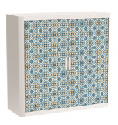 easyOffice Vintage Rollladenschrank 60820 2 Fachböden 110,0 x 41,5 x 104,0 cm