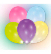 5 amscan Luftballons LED bunt