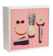 easyOffice Tropical Rollladenschrank 61322 2 Fachböden 110,0 x 41,5 x 104,0 cm