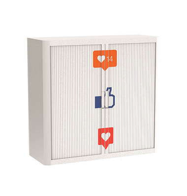 easyOffice Business Rollladenschrank 62272 2 Fachböden 110,0 x 41,5 x 104,0 cm