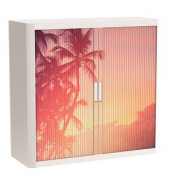 easyOffice Tropical Rollladenschrank 61290 2 Fachböden 110,0 x 41,5 x 104,0 cm
