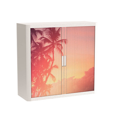 easyOffice Tropical Rollladenschrank 61290 2 Fachböden 110,0 x 41,5 x 104,0 cm