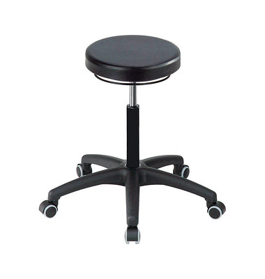 Hocker 09058 A1S-TR-PUA3, schwarz, mit Rollen, höhenverstellbar, bis 120kg