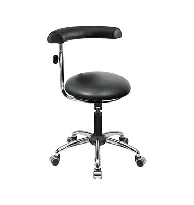Hocker 09700 A20-53-TR-Comfort-KL, schwarz, mit Rollen, höhenverstellbar, bis 120kg