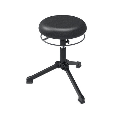 Hocker 09750 A23-TG-KL, schwarz, mit Bodengleitern, höhenverstellbar, bis 120kg