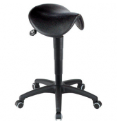 Hocker 11213 AF5-HR-PU, schwarz, mit Rollen, höhenverstellbar, bis 120kg