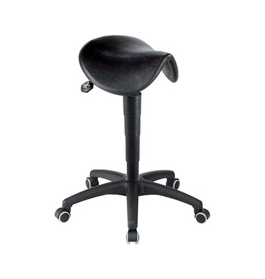 Hocker 11213 AF5-HR-PU, schwarz, mit Rollen, höhenverstellbar, bis 120kg