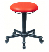 Hocker 10026 A19-TR-KL, rot, mit Rollen, höhenverstellbar, bis 250kg