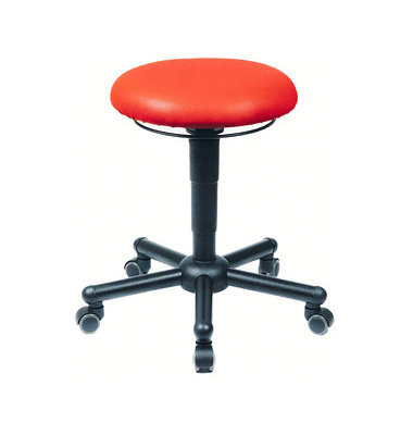 Hocker 10026 A19-TR-KL, rot, mit Rollen, höhenverstellbar, bis 250kg
