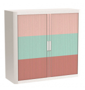 easyOffice Colour Rollladenschrank 61556 2 Fachböden 110,0 x 41,5 x 104,0 cm