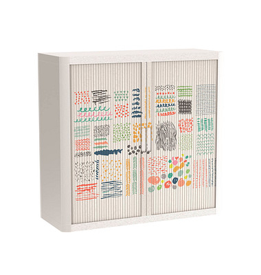 easyOffice Colour Rollladenschrank 61086 2 Fachböden 110,0 x 41,5 x 104,0 cm