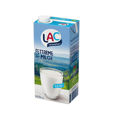 H-Milch LAClactosefrei 738081007, 1,5% Fett, laktosefrei, 1 Liter, im Tetrapack