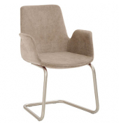 Besuchersessel myHELIOS hellbraun chrom Stoff