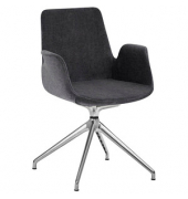 Besuchersessel myHELIOS anthrazit Aluminium poliert Stoff