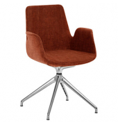 Besuchersessel myHELIOS rost Aluminium poliert Stoff