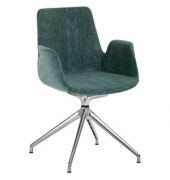 Besuchersessel myHELIOS petrol Aluminium poliert Stoff