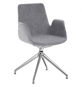 Besuchersessel myHELIOS grau Aluminium poliert Stoff
