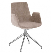 Besuchersessel myHELIOS mauve Aluminium poliert Stoff