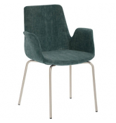 Besuchersessel myHELIOS petrol chrom Stoff