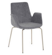 Besuchersessel myHELIOS grau chrom Stoff
