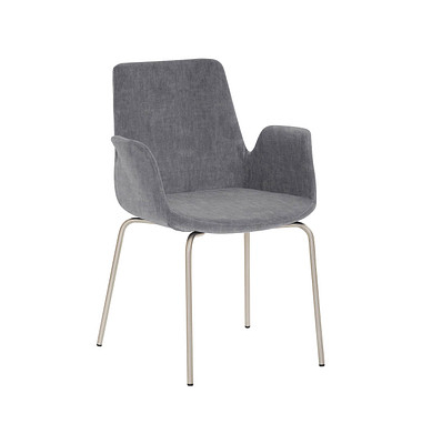 Besuchersessel myHELIOS grau chrom Stoff