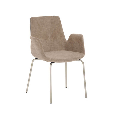 Besuchersessel myHELIOS hellbraun chrom Stoff