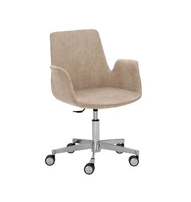 Besuchersessel myHELIOS hellbraun Aluminium Stoff