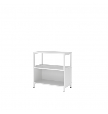 Regal FlexWall 2OH 1offen Sockel weiß
