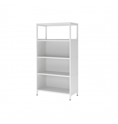 Regal FlexWall 4OH 1offen Sockel weiß