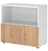 Regalschrank FlexWall, VFW28T1KGWRBS weiß, asteiche 1 Fachboden 80,0 x 40,0 x 74,6 cm