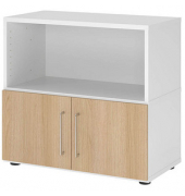 Regalschrank FlexWall, VFW28T1KGWEBS weiß, eiche 1 Fachboden 80,0 x 40,0 x 74,6 cm