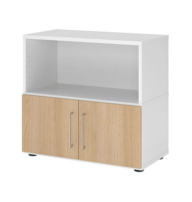 Regalschrank FlexWall, VFW28T1KGWEBS weiß, eiche 1 Fachboden 80,0 x 40,0 x 74,6 cm