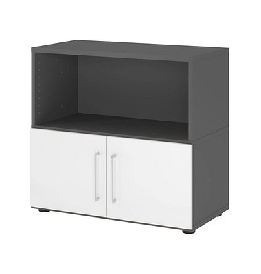 Regalschrank FlexWall VFW28T1KG/G/W/BS, nein, 2 OH, grafit/wei&szlig;, 80x74,6x40cm (BxHxT)