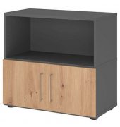 Regalschrank FlexWall VFW28T1KG/G/R/BS, nein, 2 OH, grafit/asteiche, 80x74,6x40cm (BxHxT)