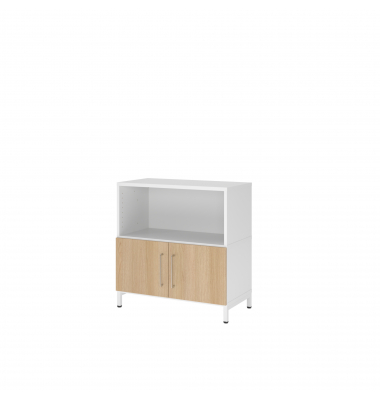 Regal FlexWall Türen 2OH Sockel weißeiche
