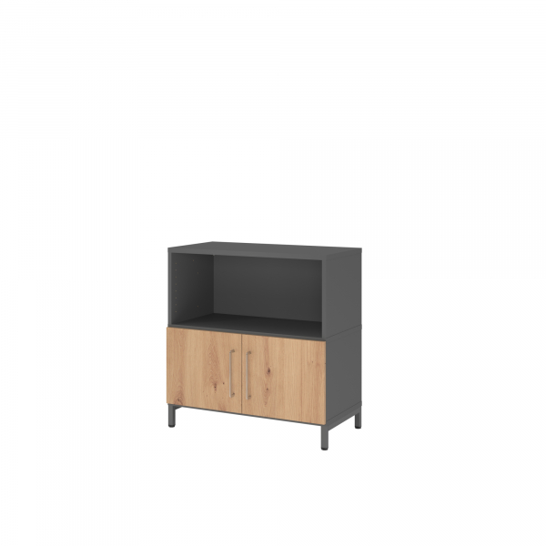 4032062307502 - Regalschrank FlexWall VFW28T1KUGRBS nein 2 OH grafit asteiche 80x828x417cm (BxHxT) 4032062307502 Hammerbacher