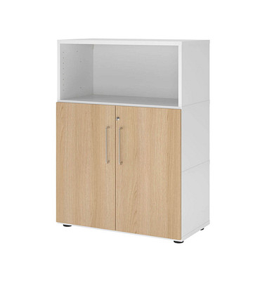 Regalschrank FlexWall, VFW38T2KGWEBS weiß, eiche 2 Fachböden 80,0 x 40,0 x 109,8 cm