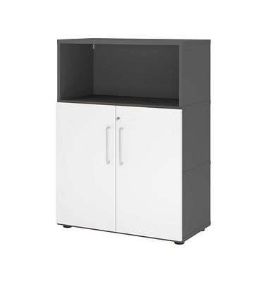 Regalschrank FlexWall, VFW38T2KGGWBS grafit, weiß 2 Fachböden 80,0 x 40,0 x 109,8 cm