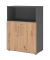 Regalschrank FlexWall VFW38T2KG/G/R/BS, abschlie&szlig;bar, 3 OH, grafit/asteiche, 80x109,8x40cm (BxHxT)