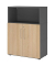 Regalschrank FlexWall VFW38T2KG/G/E/BS, abschlie&szlig;bar, 3 OH, grafit/eiche, 80x109,8x40cm (BxHxT)