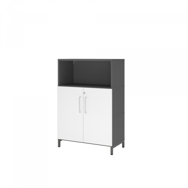 4032062307618 - Regalschrank FlexWall VFW38T2KUGWBS abschließbar 3 OH grafit weiß 80x118x417cm (BxHxT) 4032062307618 Hammerbacher