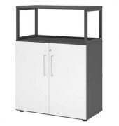 Regalschrank FlexWall VFW38T2RG/G/W/BS, abschlie&szlig;bar, 3 OH, grafit/wei&szlig;, 80x109,8x40cm (BxHxT)