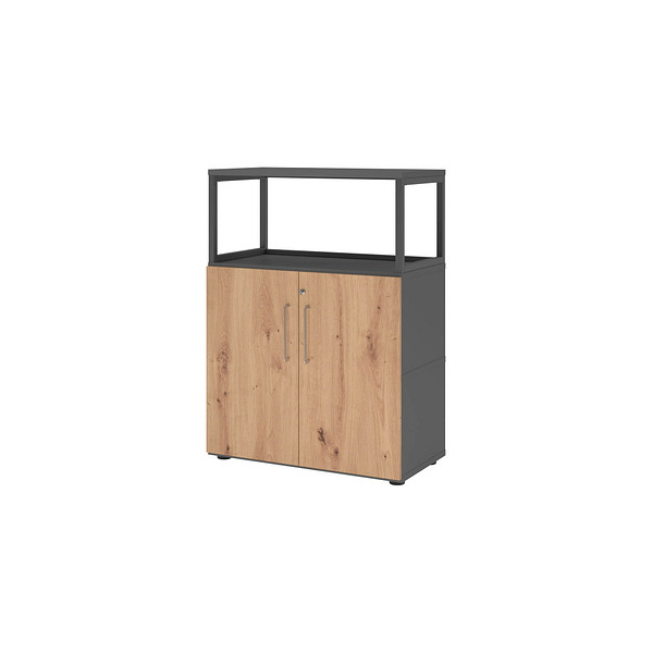 4032062307687 - Regalschrank FlexWall VFW38T2RG G R BS abschließbar 3 OH grafit asteiche 80x1098x40cm (BxHxT) 4032062307687 Hammerbacher