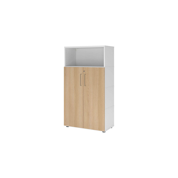 4032062307786 - Regalschrank FlexWall VFW48T3KG W E BS abschließbar 4 OH weiß eiche 80x145x40cm (BxHxT) 4032062307786 Hammerbacher